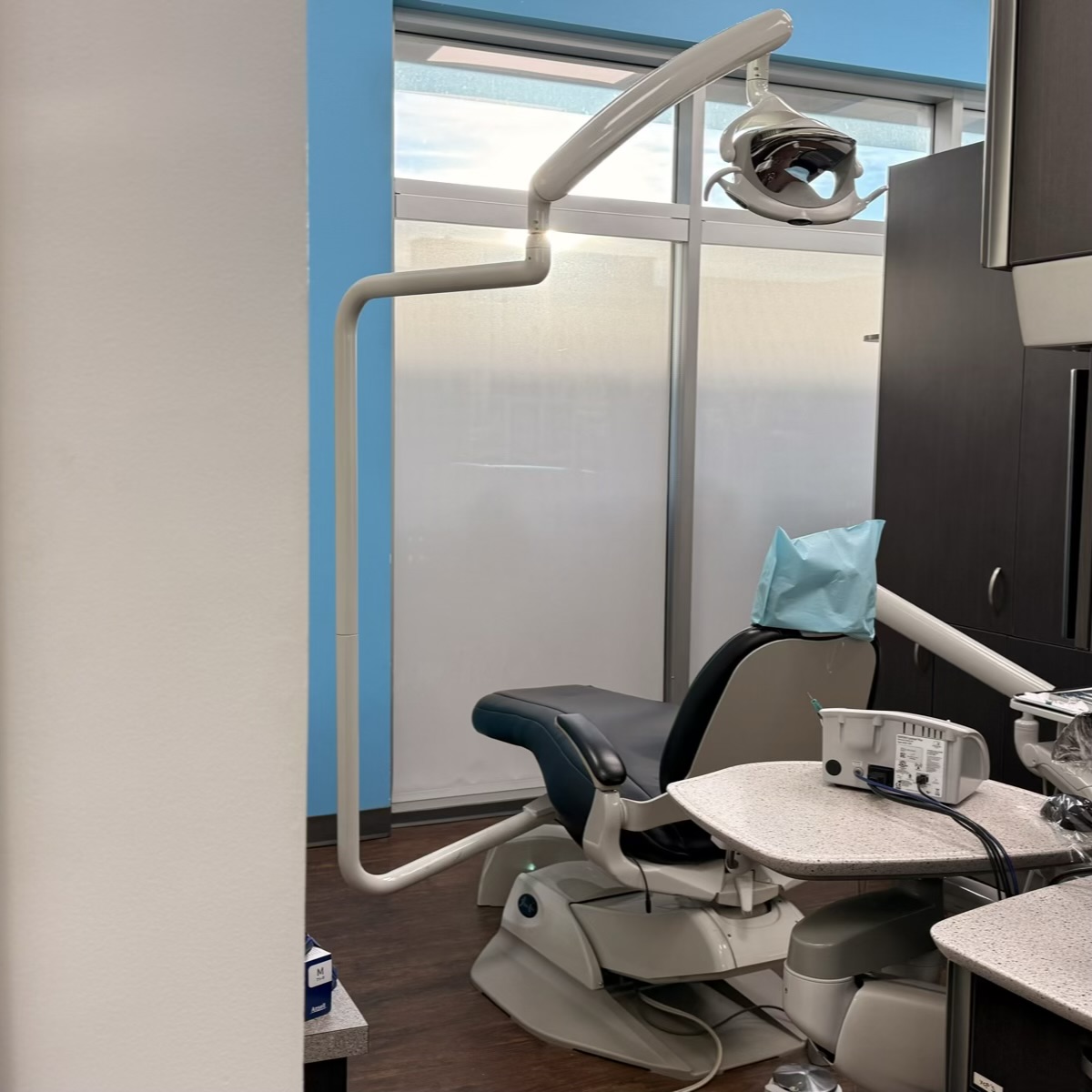 A daylit dental treatment room at Refresh Dental in West Edmonton